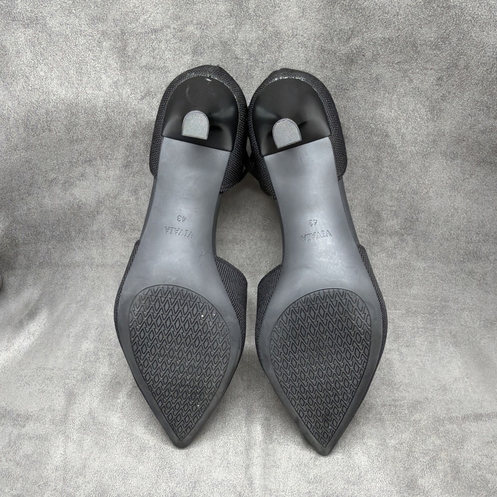 Vivaia Arabella Pointed Toe Mid Heels In Black Size 11 - Picture 5 of 10